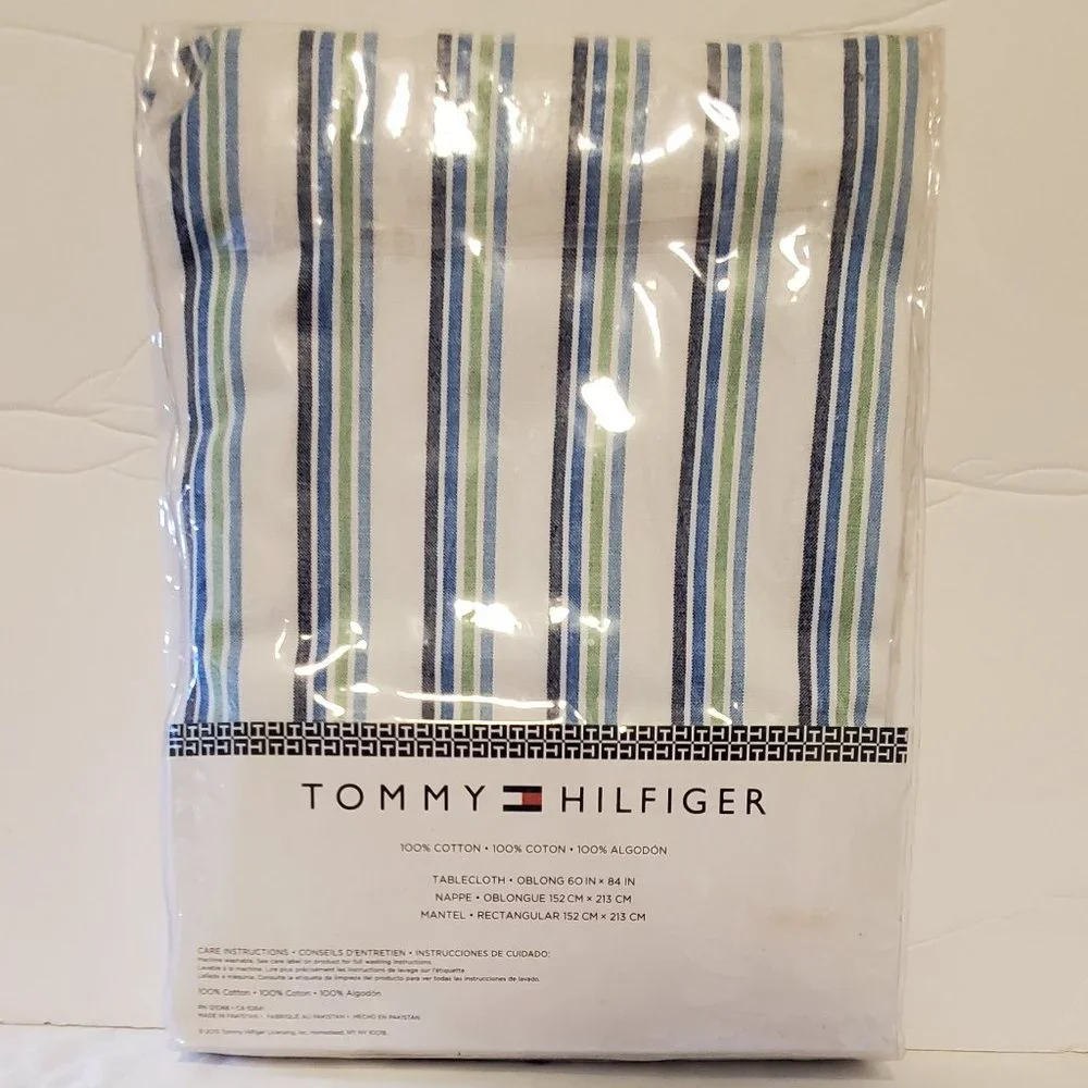 Tommy Hilfiger Blue And White Stripes 60 X 84